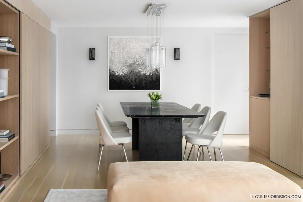 midtown quiet luxury condominium dining room design